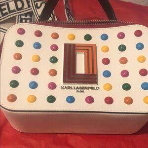 Karl Lagerfeld White Bag with Multicolor Studs
